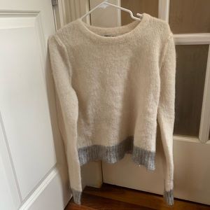 rag & bone white & grey sweater